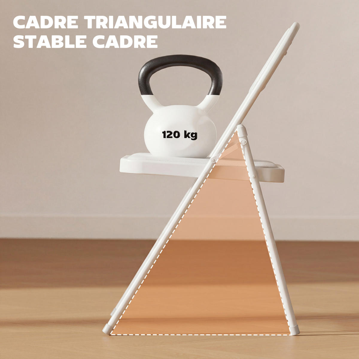 KLAPPSESSEL Weiß 6 Stück - Weiß, Naturmaterialien (45/78/46cm) - GiPP