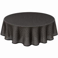 TISCHDECKE Gartentischdecke Karo Schwarz 140 cm rund - Schwarz, Kunststoff (140cm) - TiborTex