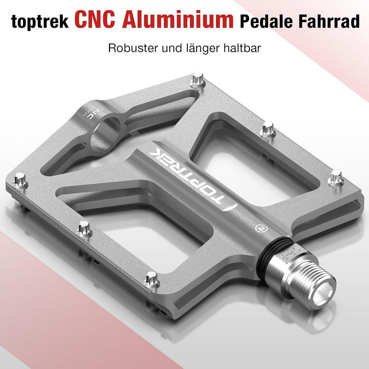 FAHRRADPEDALE Set CNC Aluminium mit 3 Lagern Silber - Silberfarben, Metall (10.2/1.5/12.5cm)