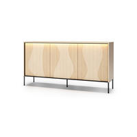 KOMMODE FAVOS 03 167/85/40 cm in Eiche Vincenza hell und Schwarz mit LED - Eichefarben/Schwarz, Holzwerkstoff (167/85/40cm) - Deine Möbel 24
