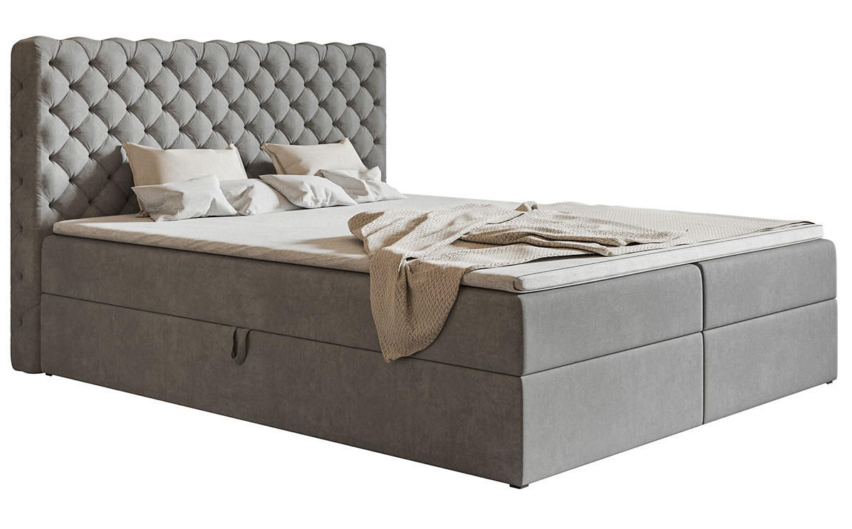 BETT Grau FOX 8 Kontinental 120x200 cm - Grau, Holz (120/200cm) - Sepro Meble
