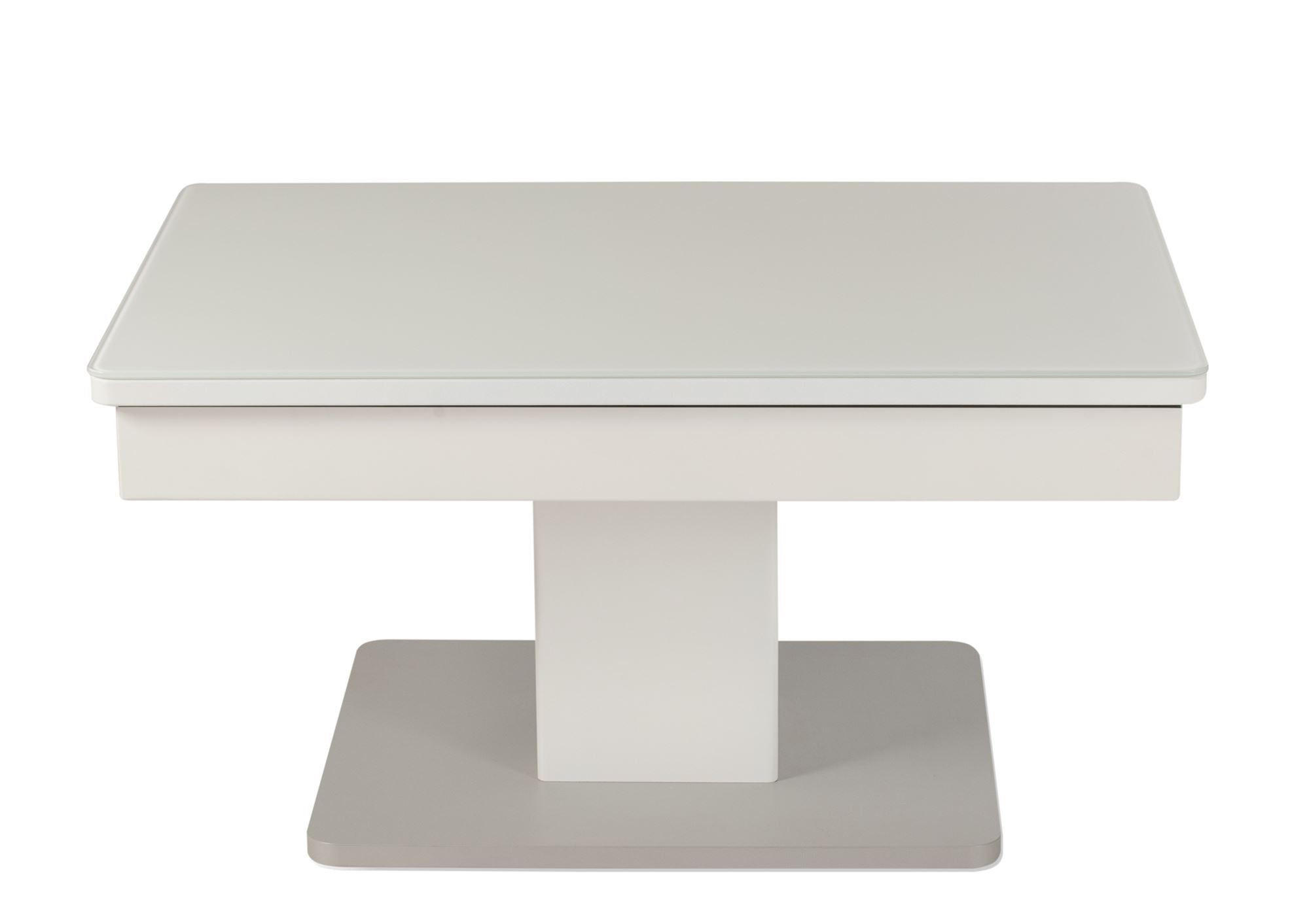 FUNKTIONSTISCH höhenverstellbar Caley 90 x 60 x 44-62 Couchtisch Weiß - Weiß, Holz (90/60/44cm) - 58aufmkessel