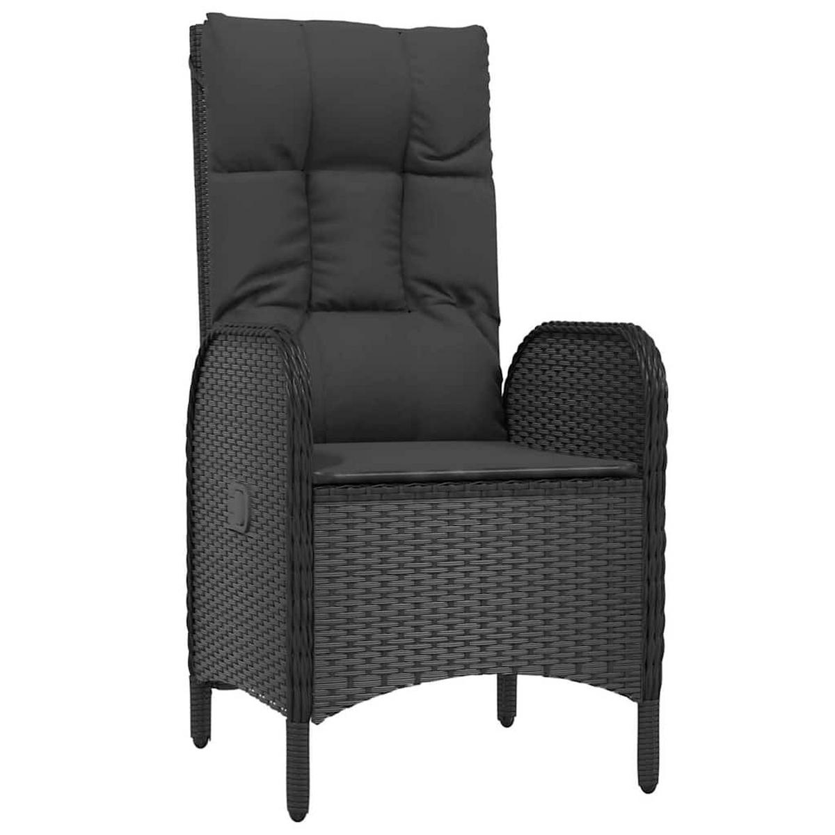GARTENSTÜHLE 2er Set Poly Rattan Schwarz - Schwarz, Kunststoff (58/108/63cm) - vidaXL