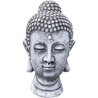 STEINFIGUR Buddha Shiva Kopf, Frostfest - Grau, Stein (18/30/20cm) - stoneandstyle
