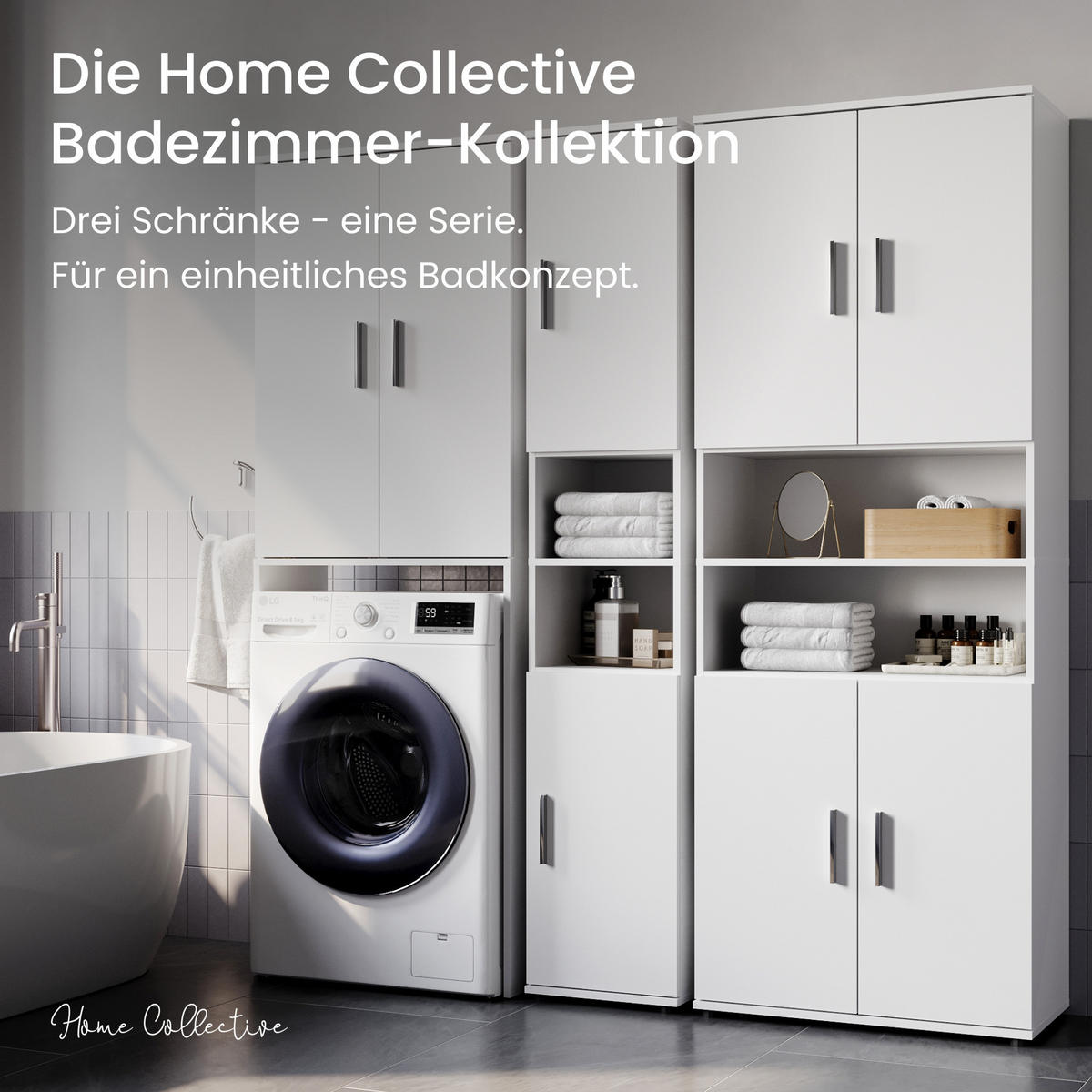 HOCHSCHRANK in 70 cm Breite - Weiß, Holzwerkstoff (35/187/70cm) - Home Collective