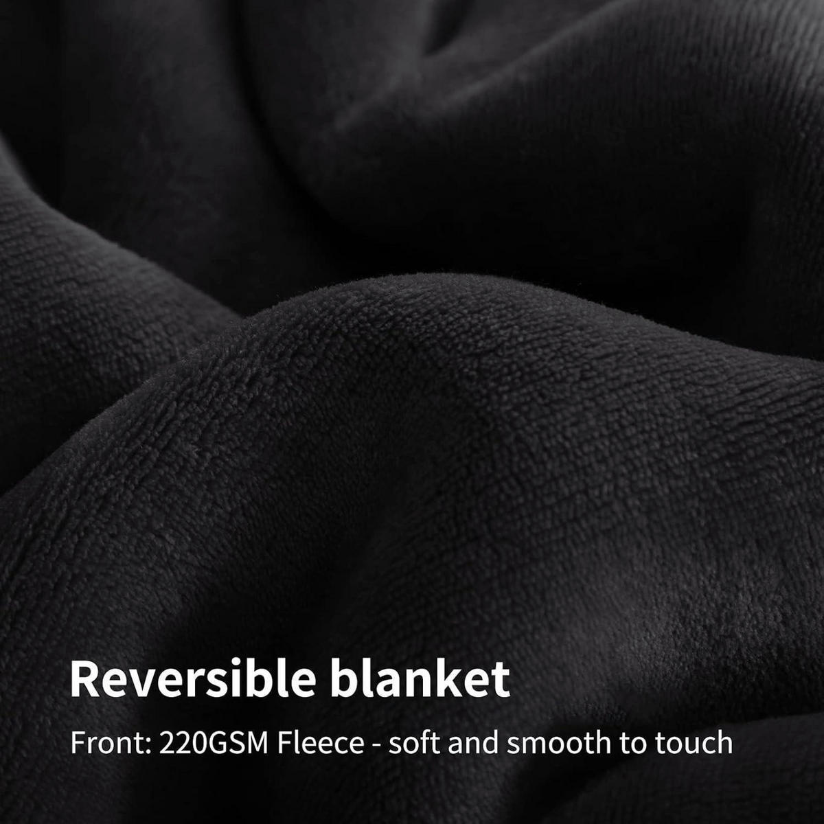 KUSCHELDECKE Sherpa Fleece Schwarz 220 x 240 cm - Schwarz, Textil (220/240cm)