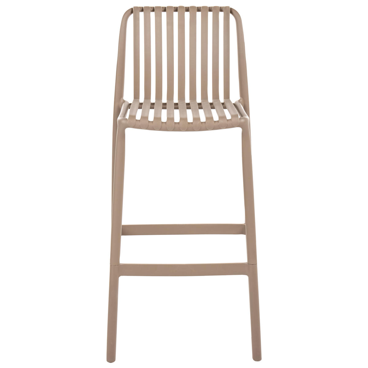 BARSTUHL 2er-Set Kunststoff Hellbraun Ariccia - Hellbraun/Braun, Kunststoff (49/104/53cm) - Beliani