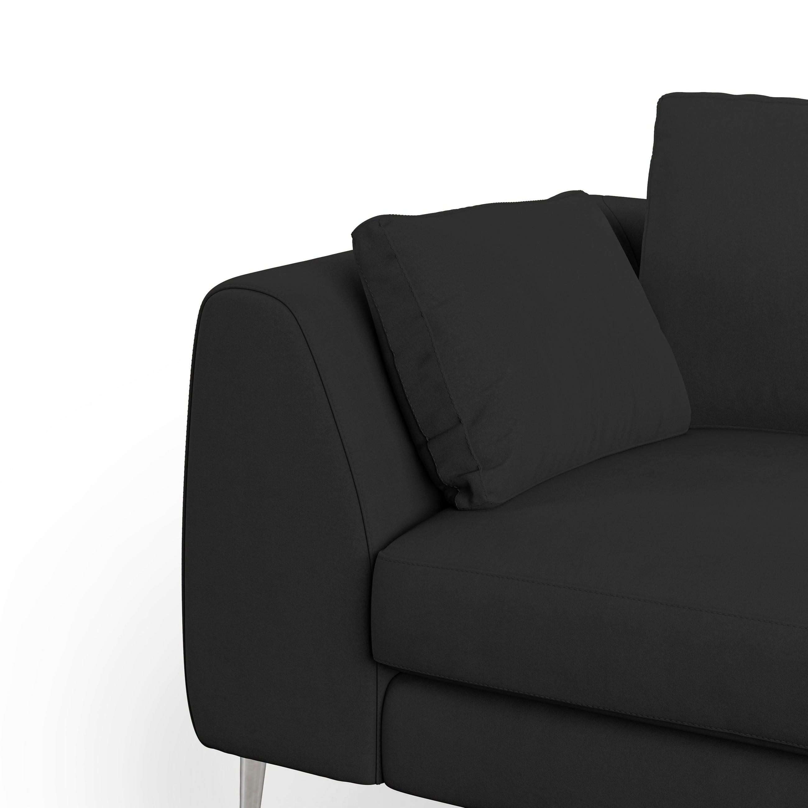 Thumbnail - Divani.store Linearsofa, Schwarz, Textil, 216x86x102 cm, Wohnzimmer, Sofas & Couches, Sofas