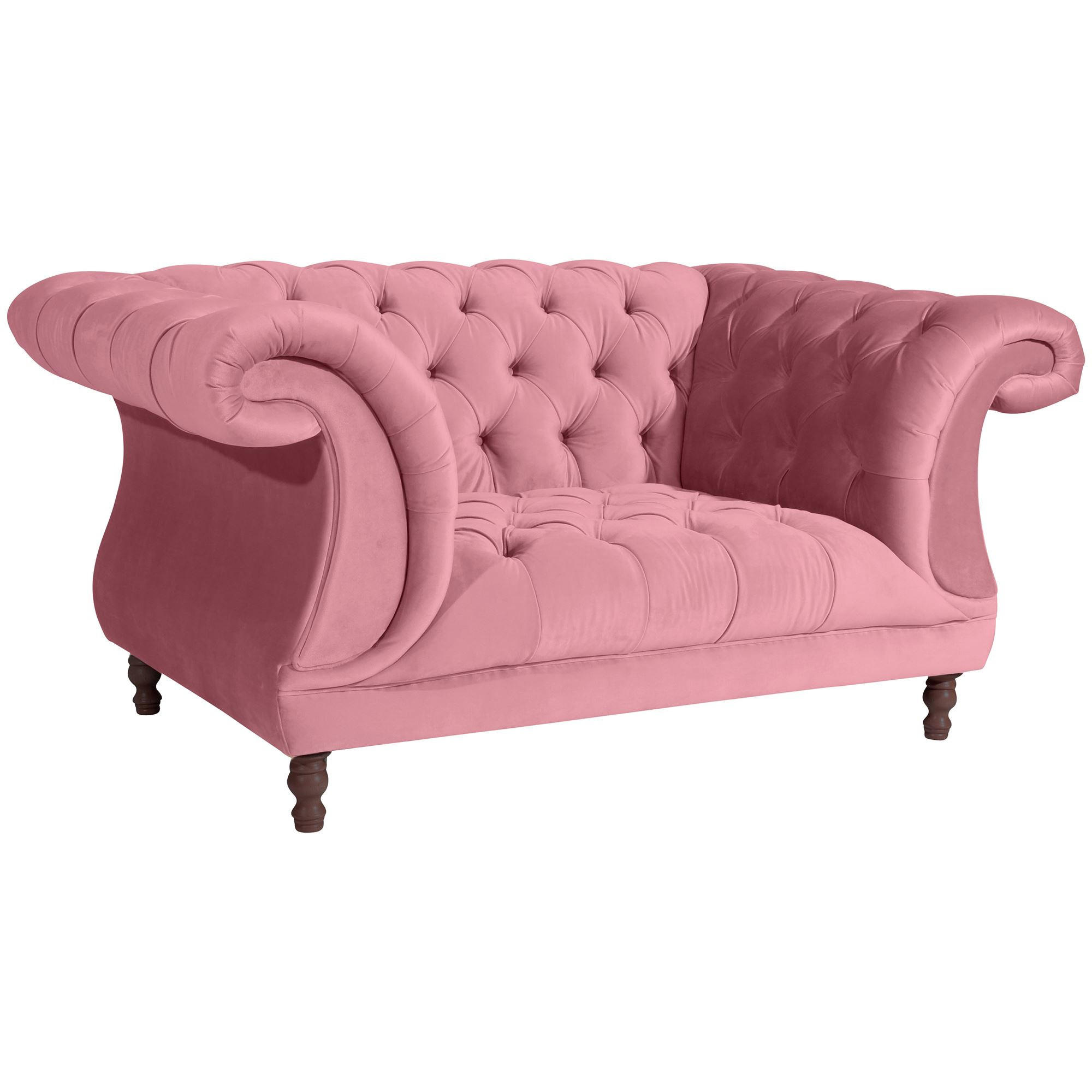 CHESTERFIELD Sessel Kaylin Samtvelours rosé - Rosa, Kunststoff (100/80/167cm) - 58aufmkessel
