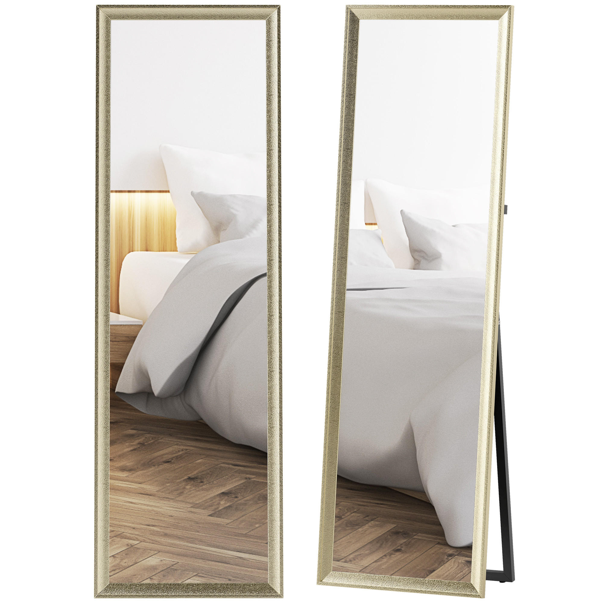 STANDSPIEGEL DE-09742 flexibel platzierbar, 160 x 50 cm Goldton - Goldfarben, Glas (50/160/4cm) - ComfortXL