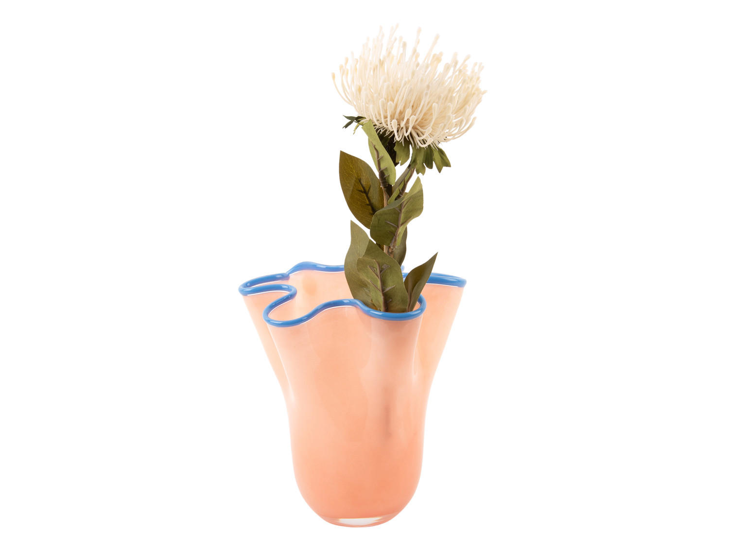 VASE Ruffles 19.5/19.5/22 cm - Orange, Glas (19.5/22cm) - Present Time