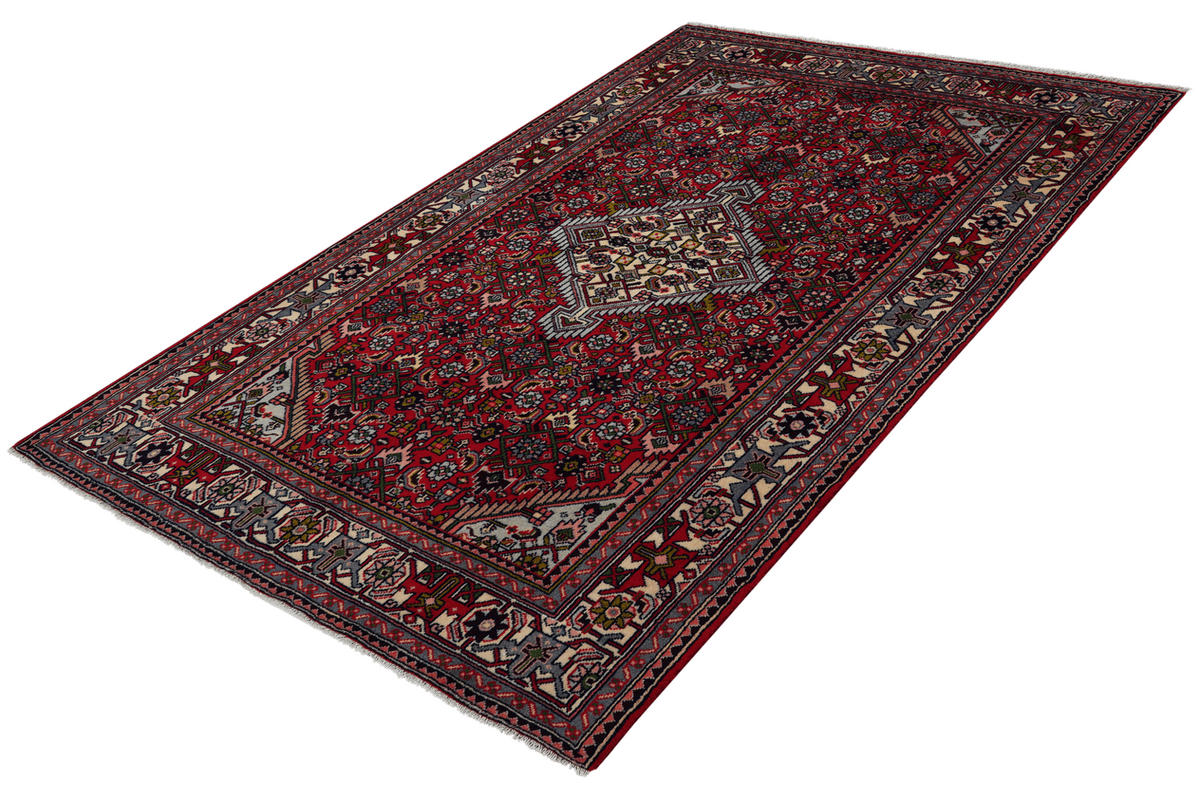 ORIENTTEPPICH handgeknüpft Assadabad Rot 193/126 cm Schurwolle - Rot, Textil (126/193cm) - Looma