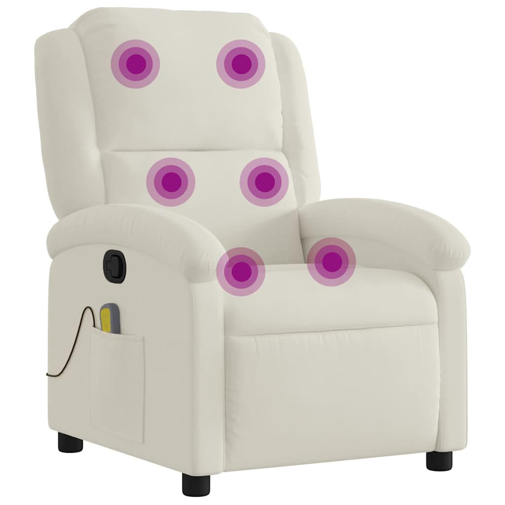 MASSAGESESSEL Creme Samt - Creme, Textil (144.5/82/71cm) - vidaXL