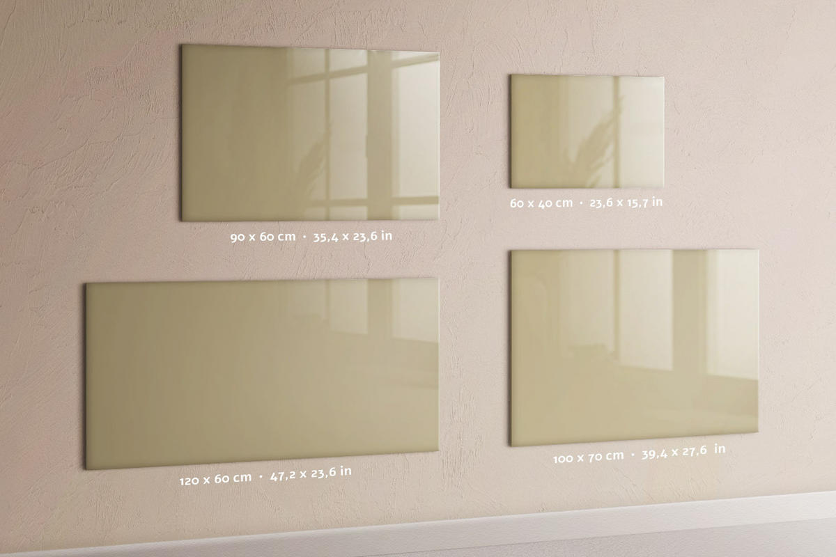 MAGNETTAFEL 60x40 Beige schwarzer Marker - Sandfarben, Glas (60/0.4/40cm) - TULUP