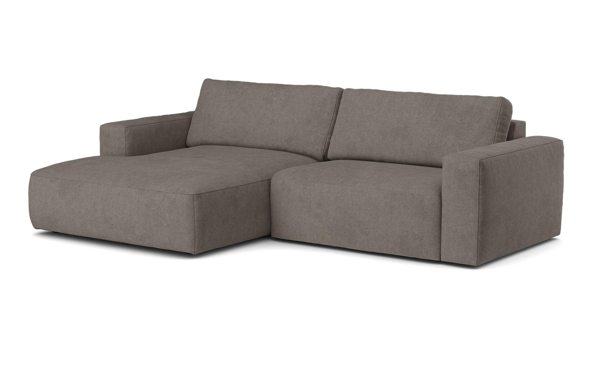 ECKSOFA mit losen Rückenkissen, wasserabweisender All Senses Stoff - Schwarz/Grau, Holz/Kunststoff (288/175cm) - Cotta