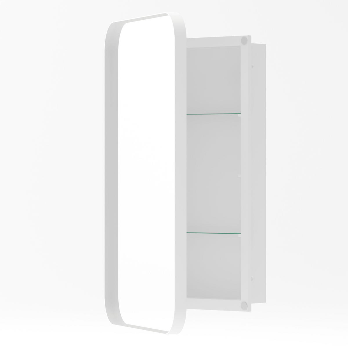 SPIEGELSCHRANK Weiß mit Spiegeltür und verstellbaren Einlegeböden 51/12/76 cm - Weiß, Metall (76/12/51cm) - PANGIVO