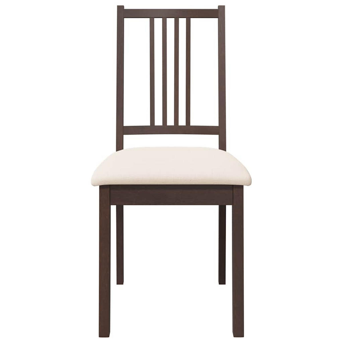 ESSZIMMERSTÜHLE mit Kissen 2 Stk. Braun Massivholz Gummibaum 40*47.5*89cm - Braun/Weiß, Holz (40/89/47.5cm) - ZMH