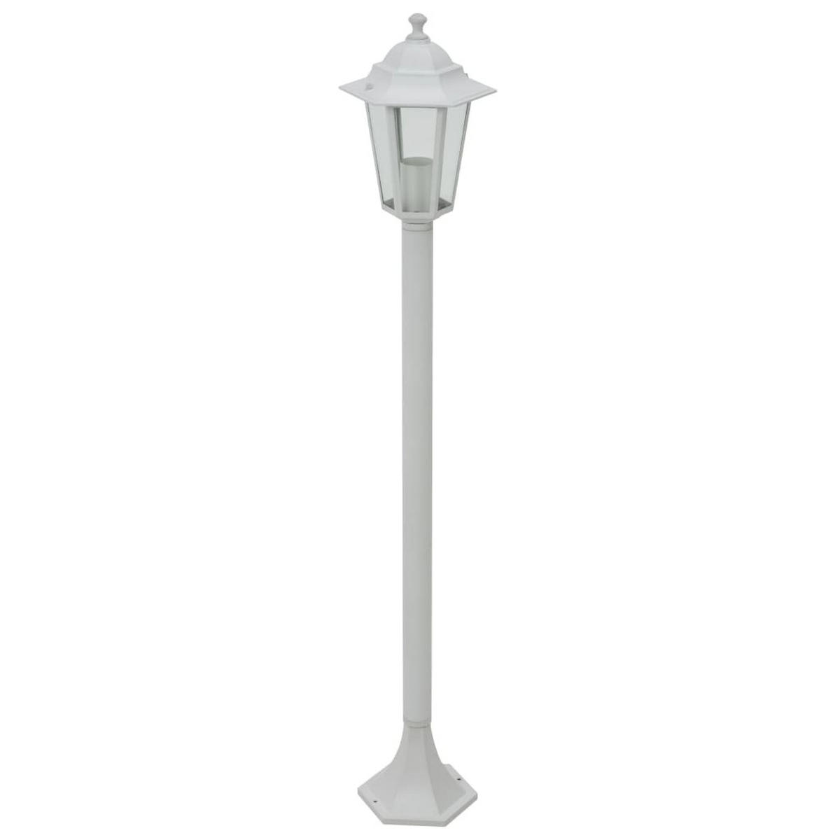 GARTEN-POLLERLEUCHTE 6er Set E27 110 Cm Aluminium Weiss - Weiß, Metall (19/19/110cm) - vidaXL