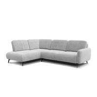 ECKSOFA FEBE 5-Sitzer links, hellgrau - Hellgrau/Schwarz, Holz/Textil (271/190cm) - Courtois Laville