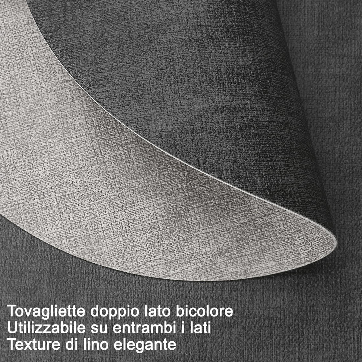 PLATZSETS (10-teiliges Set) – 33 cm – Grau - Dunkelgrau/Hellgrau, Leder (33/33cm)