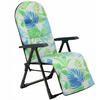GARTENLIEGESTUHL 150 x 68 cm „Leaves“ - Blau/Grau, Metall (58/150cm) - KADAX