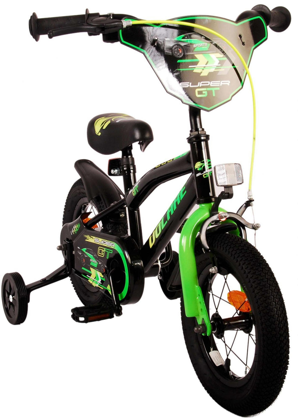 KINDERFAHRRAD Super GT - Jungen - 12 Zoll - Rücktritt + Handbremse - Grün - Schwarz/Grün, Metall (42cm) - TPFSports