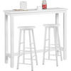 BARTISCH Set mit 2 Barhockern, aus Metall & Holz - Weiß, Holzwerkstoff/Metall (40/120/100cm) - Woltu