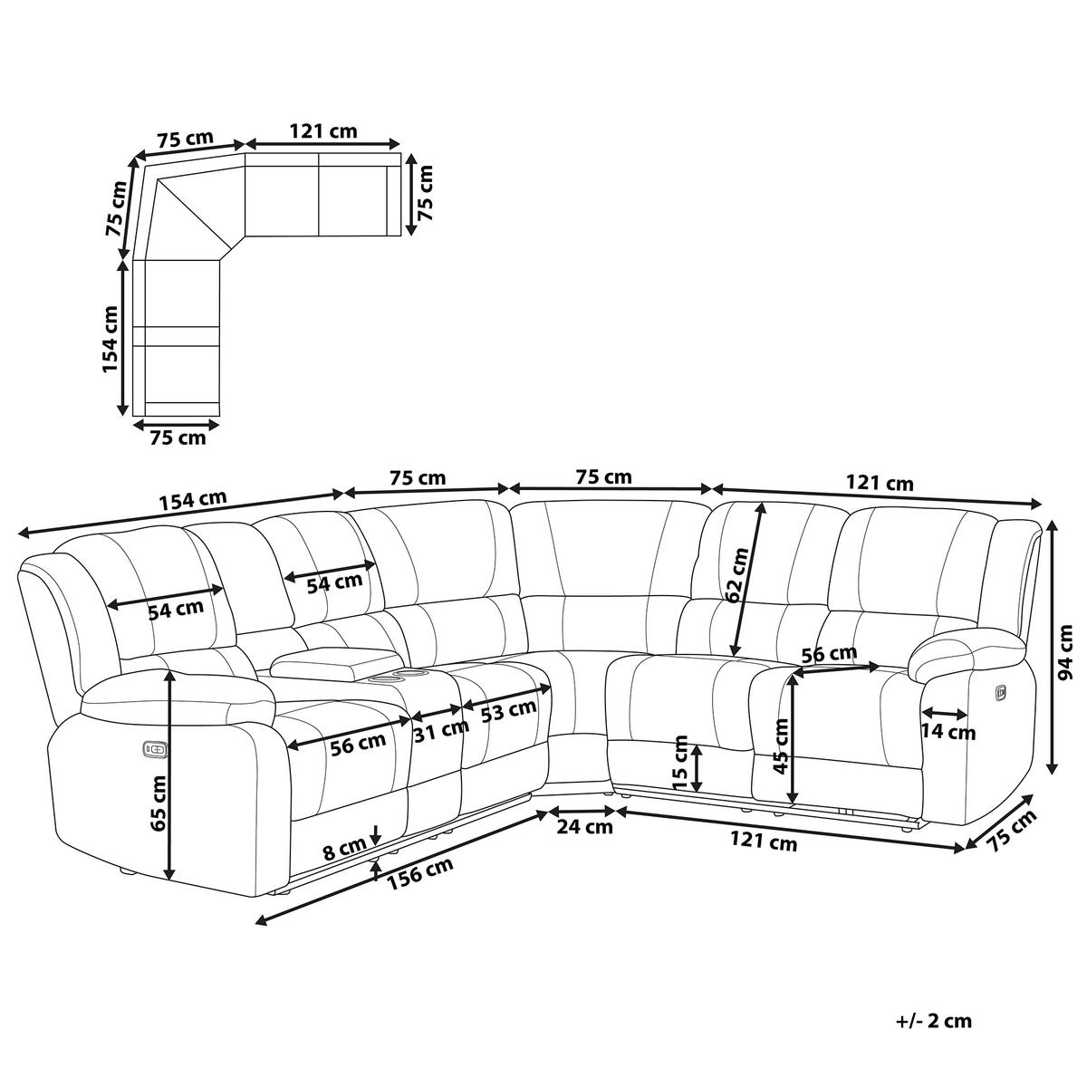 ECKSOFA Polsterbezug Dunkelgrau Rokke - Dunkelgrau, Textil (229/196cm) - Beliani
