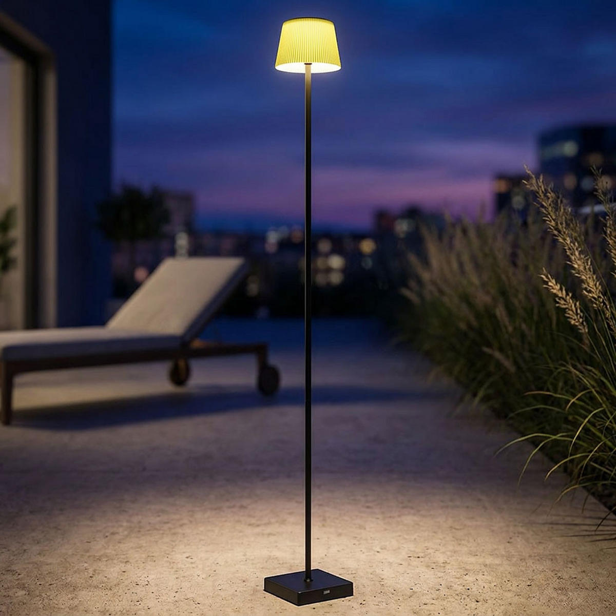 LED STEHLEUCHTE Touchdimmer Schwarz - Schwarz, Metall (14/14/120cm) - Globo Lighting