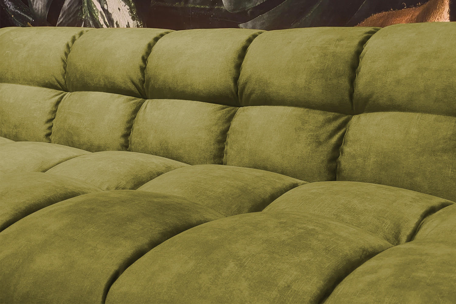 SOFA RIO Grün Velvet - Schwarz/Grün, Textil (207/68/105cm) - KAWOLA