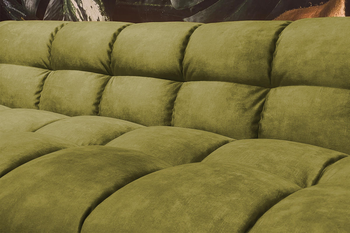 SOFA RIO Grün Velvet - Schwarz/Grün, Textil (282/68/105cm) - KAWOLA