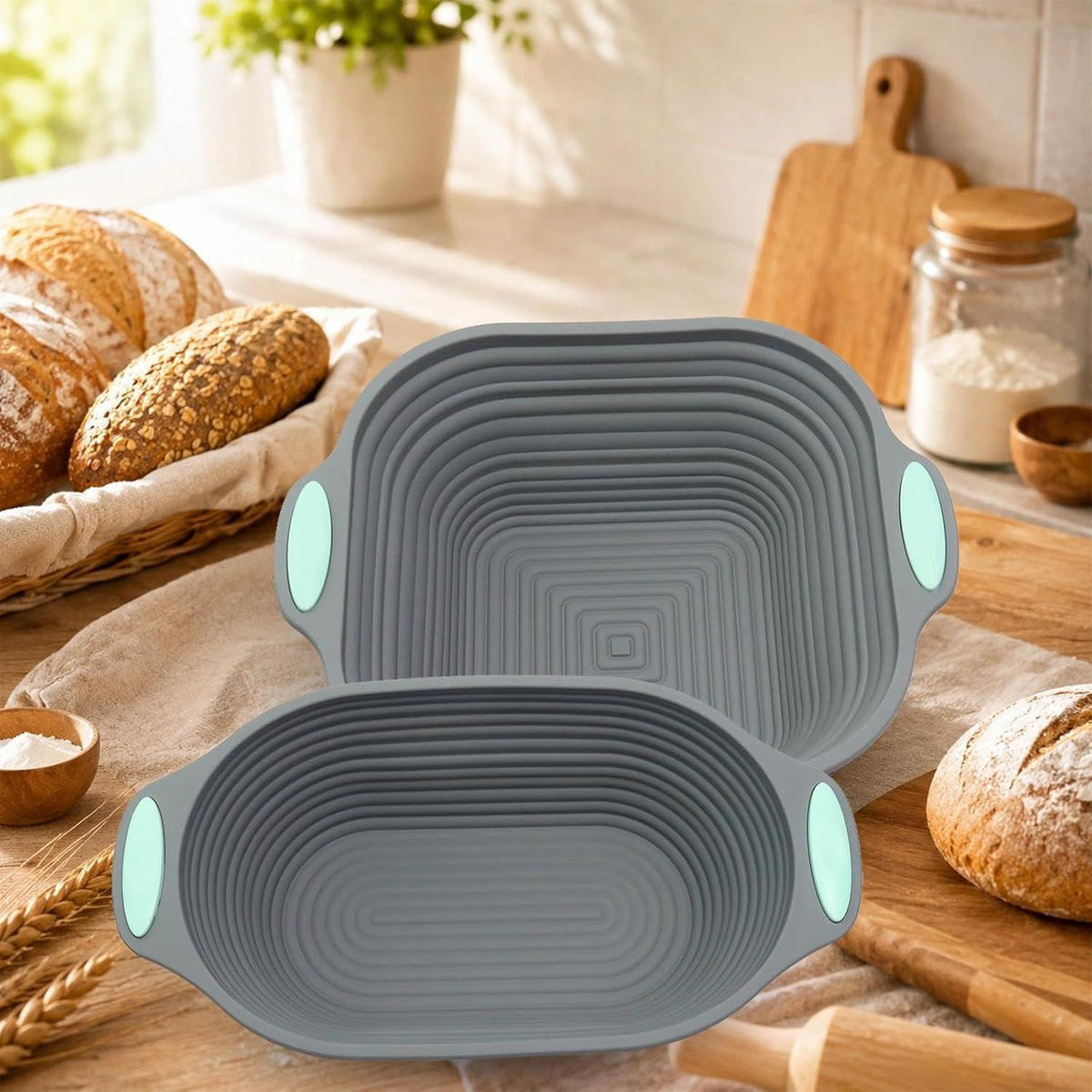 BROTBACKFORM Silikon Grau 26.5 cm - Grau, Kunststoff (30/8.7/16.5cm)