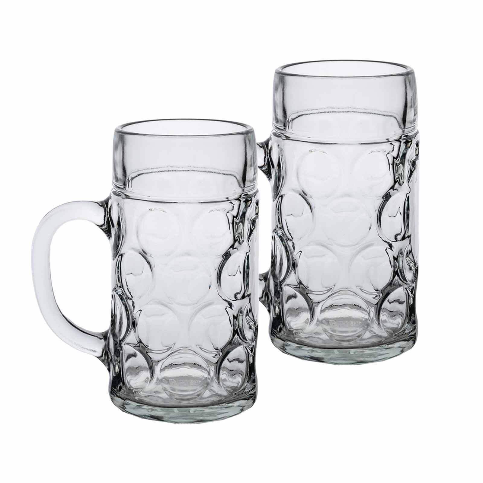 MASSKRÜGE GEEICHT transparent 1 l 2er Set - Transparent, Glas (1L) - Van Well