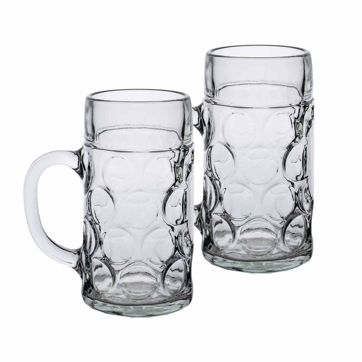 MASSKRÜGE GEEICHT transparent 1 l 2er Set - Transparent, Glas (1L) - Van Well