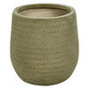 BLUMENTOPF olivgrün rund 27/27/32 cm Livadia - Grün, Naturmaterialen (32cm) - Beliani