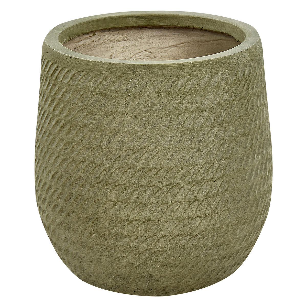 BLUMENTOPF olivgrün rund 27/27/32 cm Livadia - Grün, Naturmaterialen (32cm) - Beliani