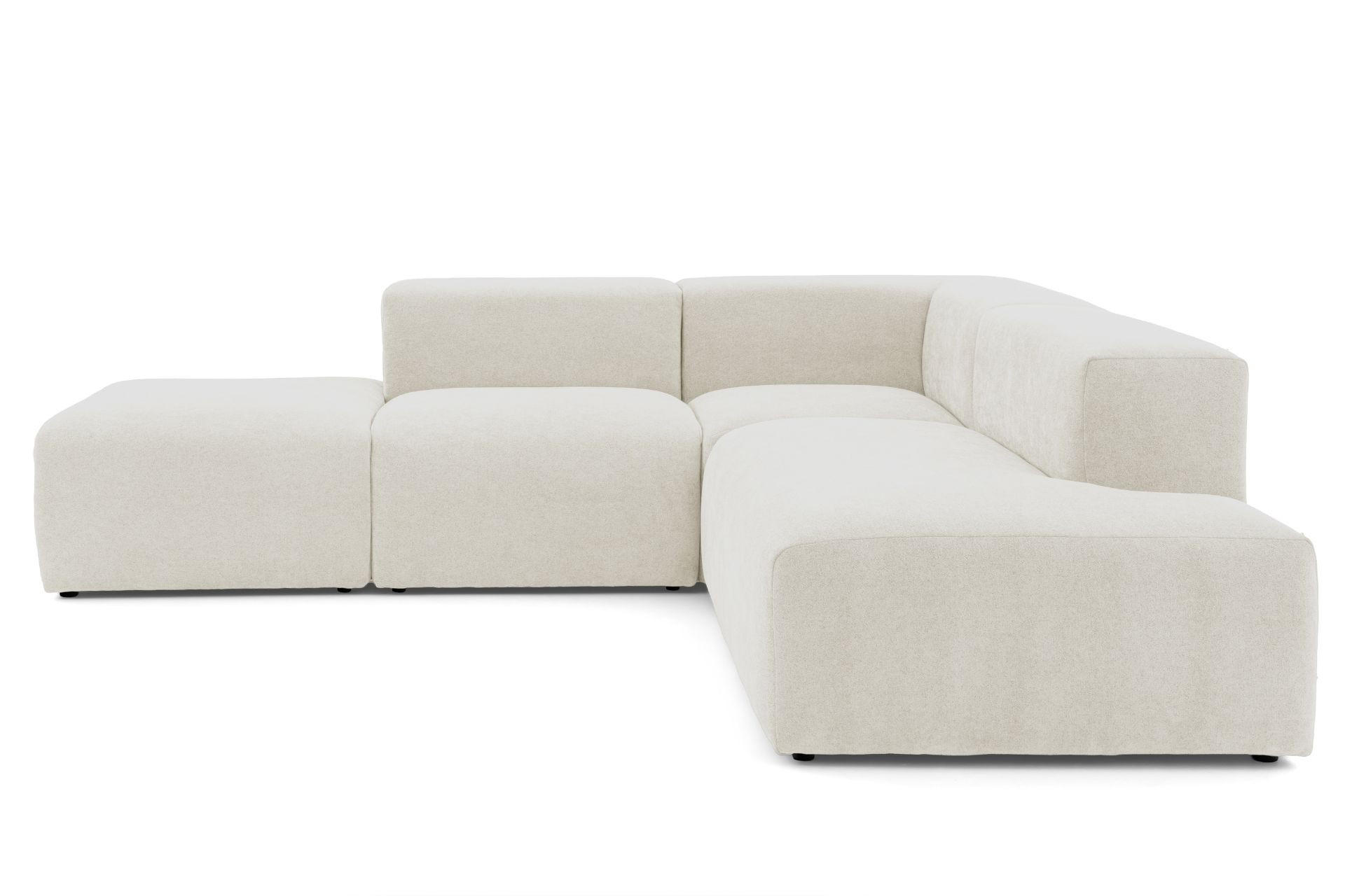 4-SITZER modulares Ecksofa HEAVEN SET 3 Rechts, Breite 270 cm Webstoff Weiß - Schwarz/Weiß, Holz/Kunststoff (270/245cm) - Muffo