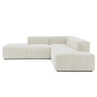 4-SITZER modulares Ecksofa HEAVEN SET 3 Rechts, Breite 270 cm Webstoff Weiß - Schwarz/Weiß, Holz/Kunststoff (270/245cm) - Muffo
