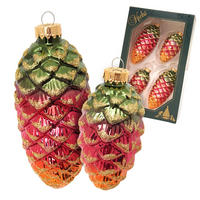 WEIHNACHTSDEKORATION Tannenzpafen Mehrfarbig 10cm (Glas / 4 Stk.) - Multicolor, Glas (4/10/4cm)