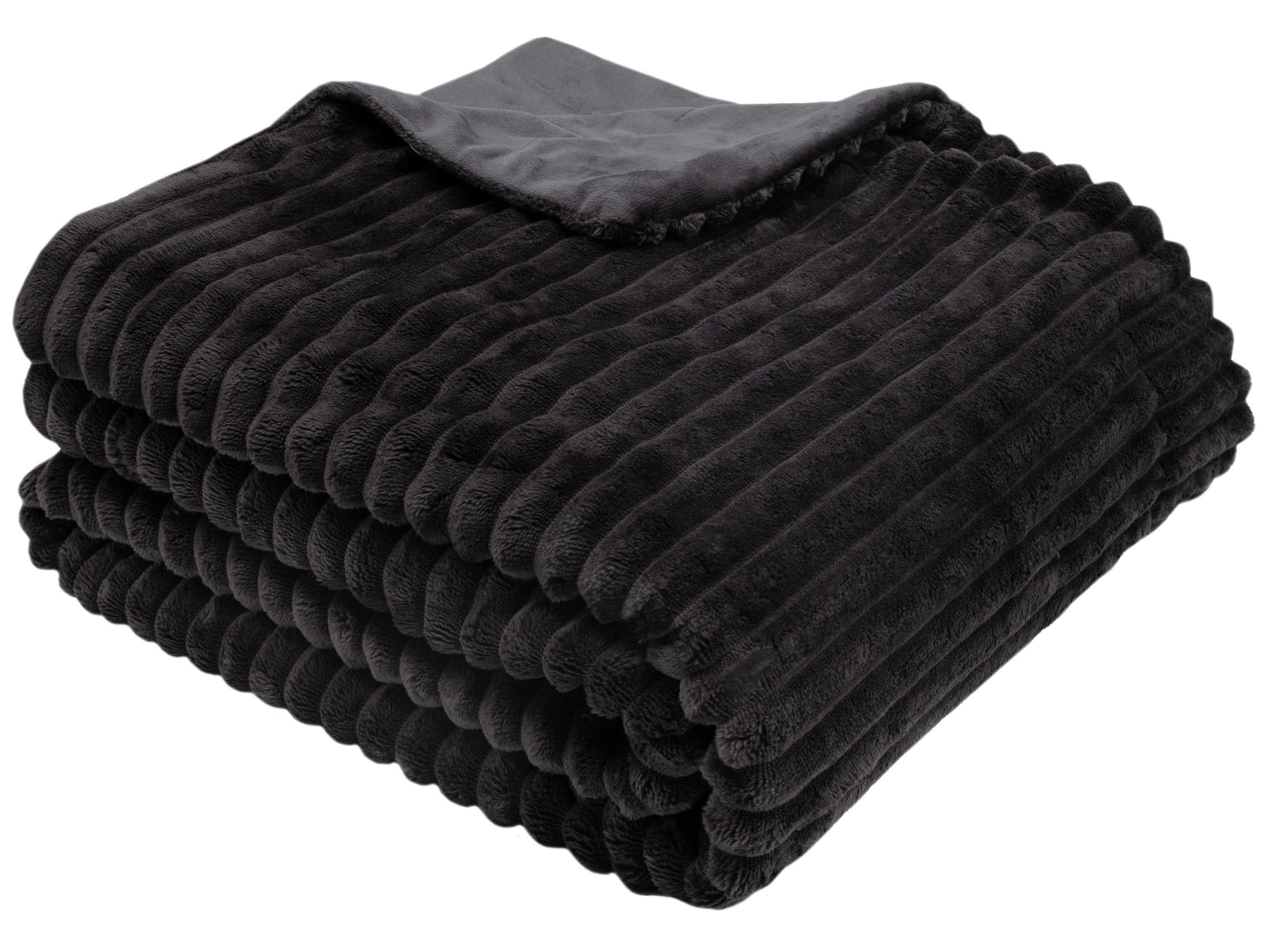 KUSCHELDECKE, 150 x 200 cm, 100% Polyester, Schwarz - Schwarz, Textil (150/200cm)
