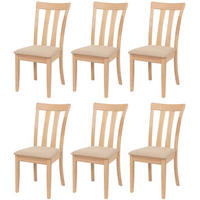 ESSZIMMERSTUHL Beige, Braun 6er-Set - Beige/Braun, Holz (42/96/58cm) - MCW