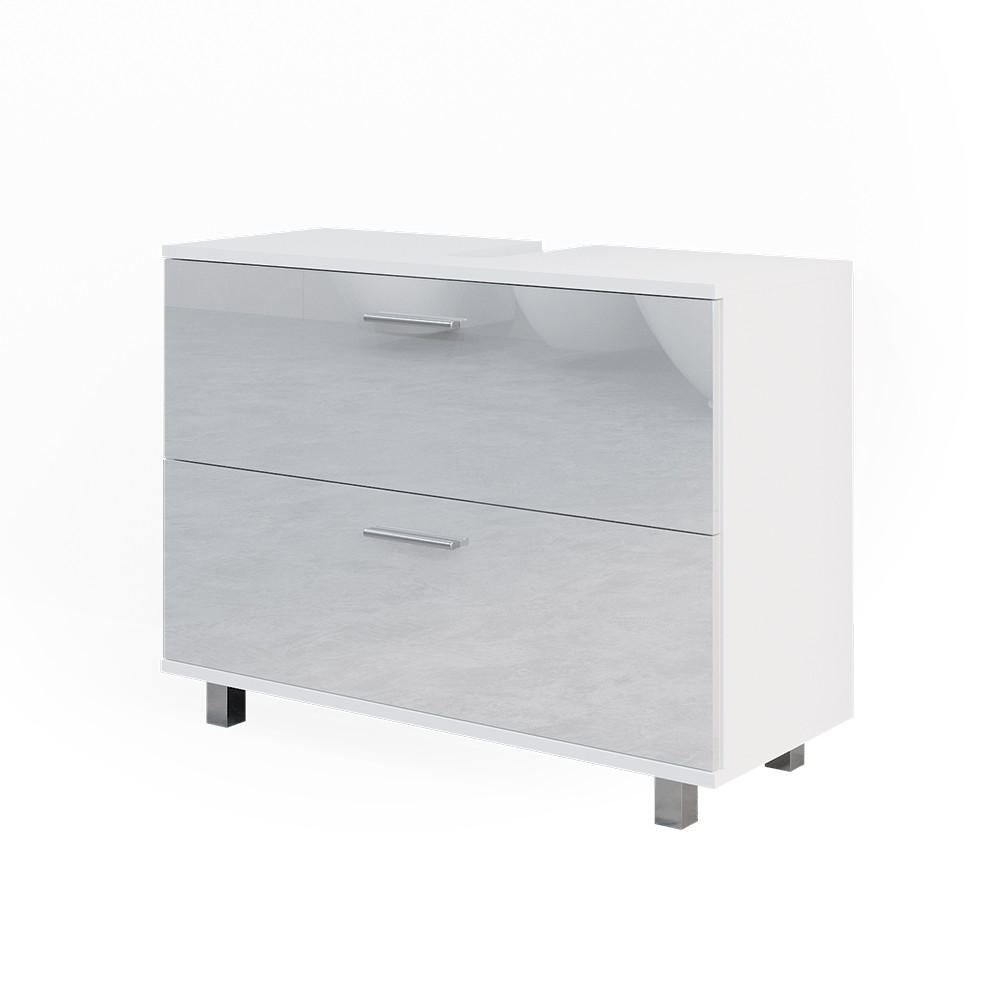 WASCHBECKENUNTERSCHRANK Ilias Weiß Hochglanz 80 x 60.8 cm - Weiß Hochglanz, Holzwerkstoff (80/60.8/33cm) - Vicco