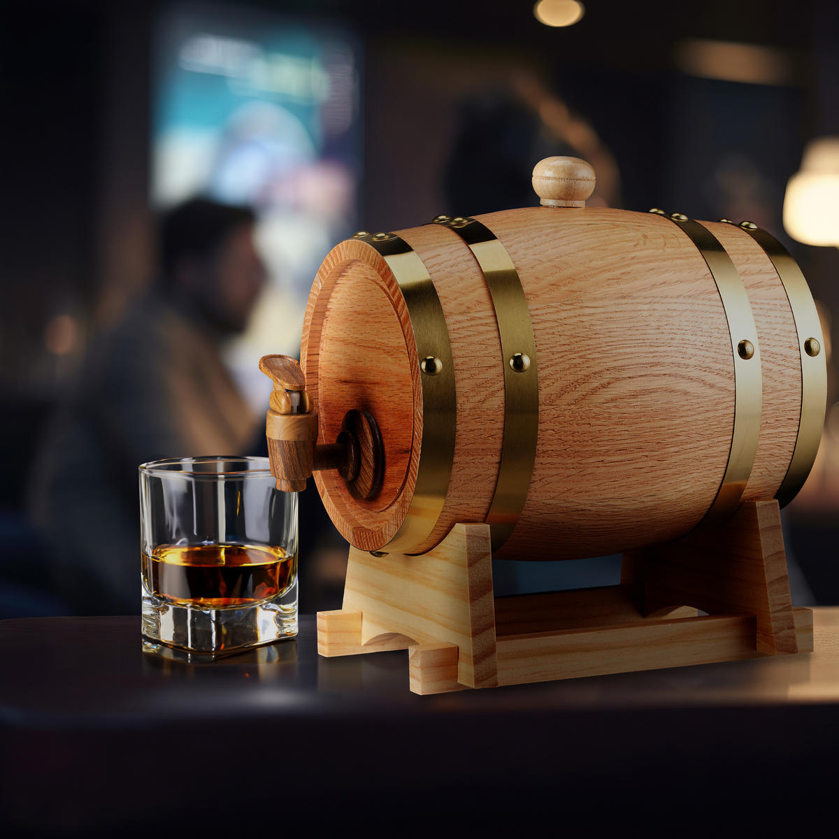 SUD na víno - svetlohnedá, kov/drevo (16/23/24cm) - Relaxdays