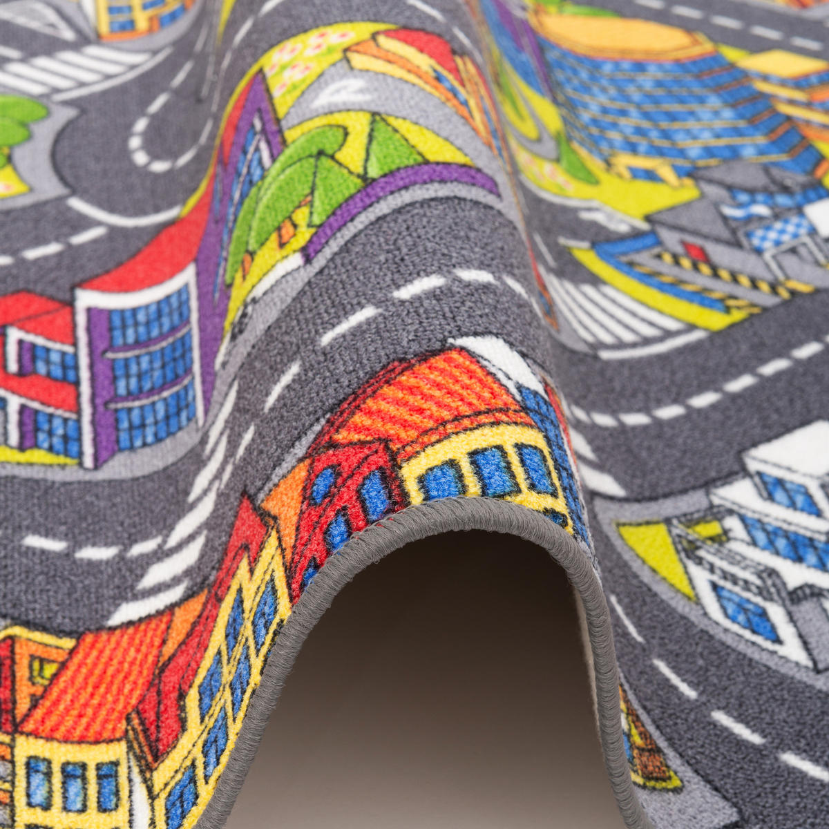 KINDER SPIEL STRASSENTEPPICH - Rotbraun, Textil (133/133cm) - Snapstyle