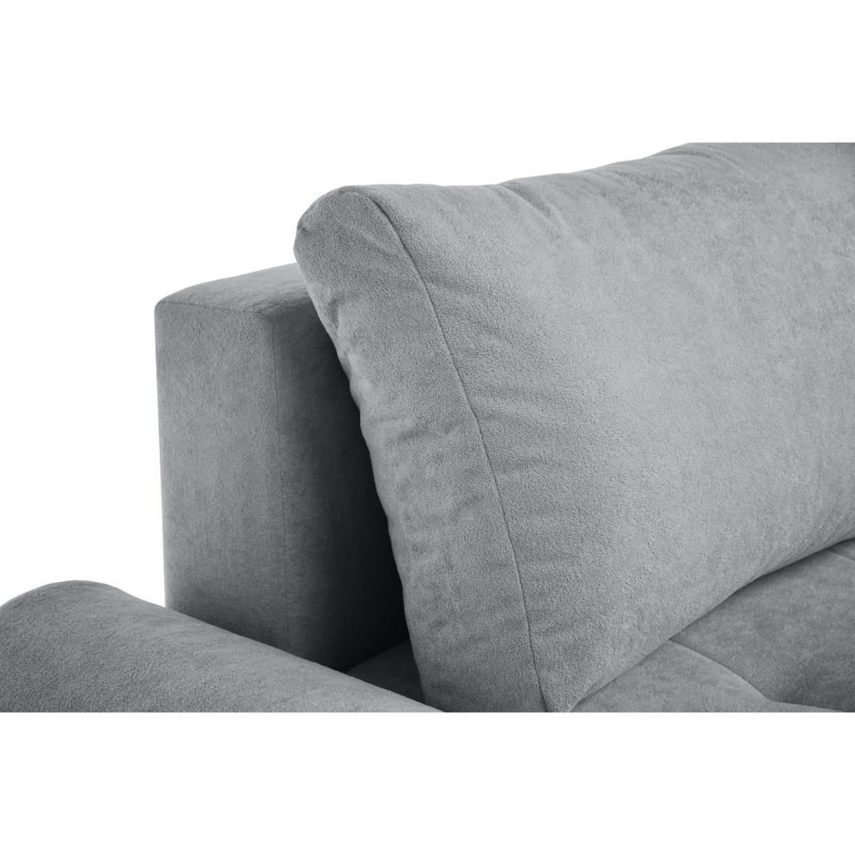 WOHNLANDSCHAFT Costa U Grau, Velours - Schwarz/Grau, Kunststoff/Textil (367/80/169cm) - Beautysofa