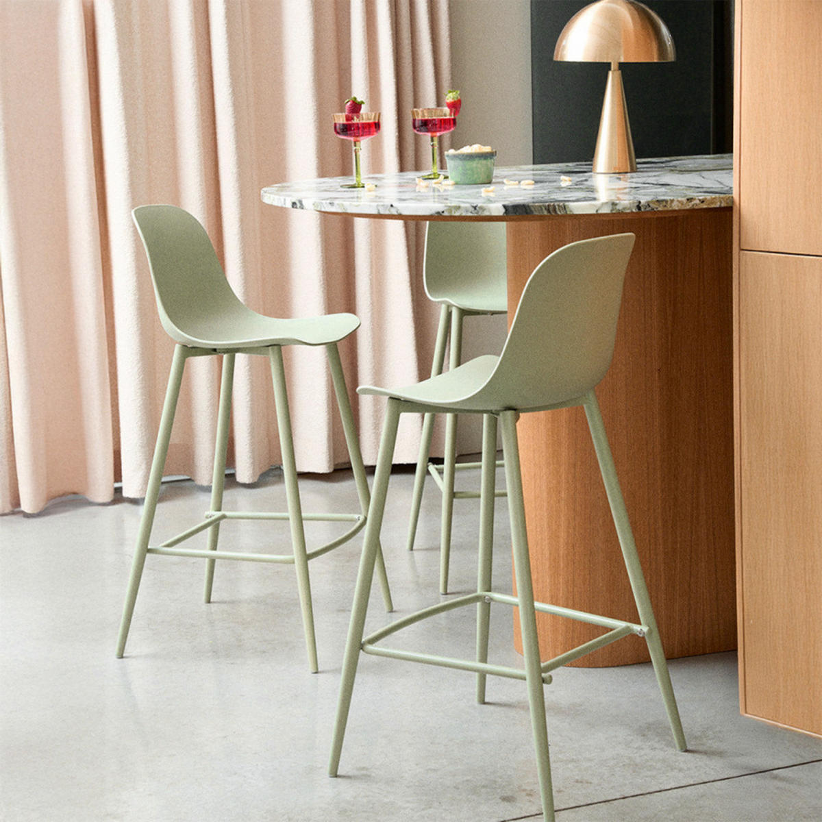 BARHOCKER - Plastik - Grün - 4er-Set - Grün, Kunststoff (48/92/50cm) - Drawer
