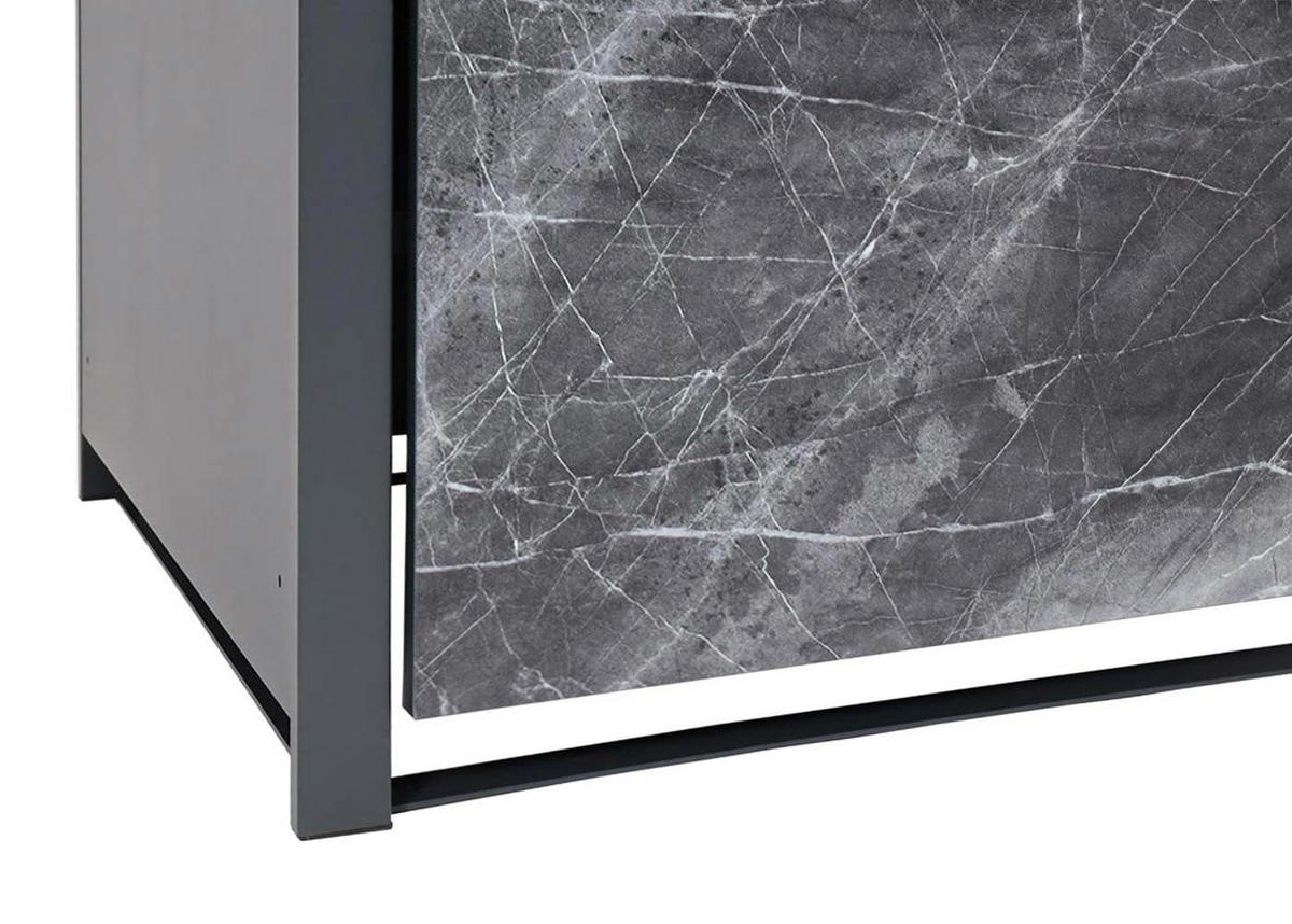 MÜLLTONNENBOX 1er 117x68x80cm Anthrazit Marmor-Optik dunkel - Creme, Metall (68/117/80cm) - PROREGAL