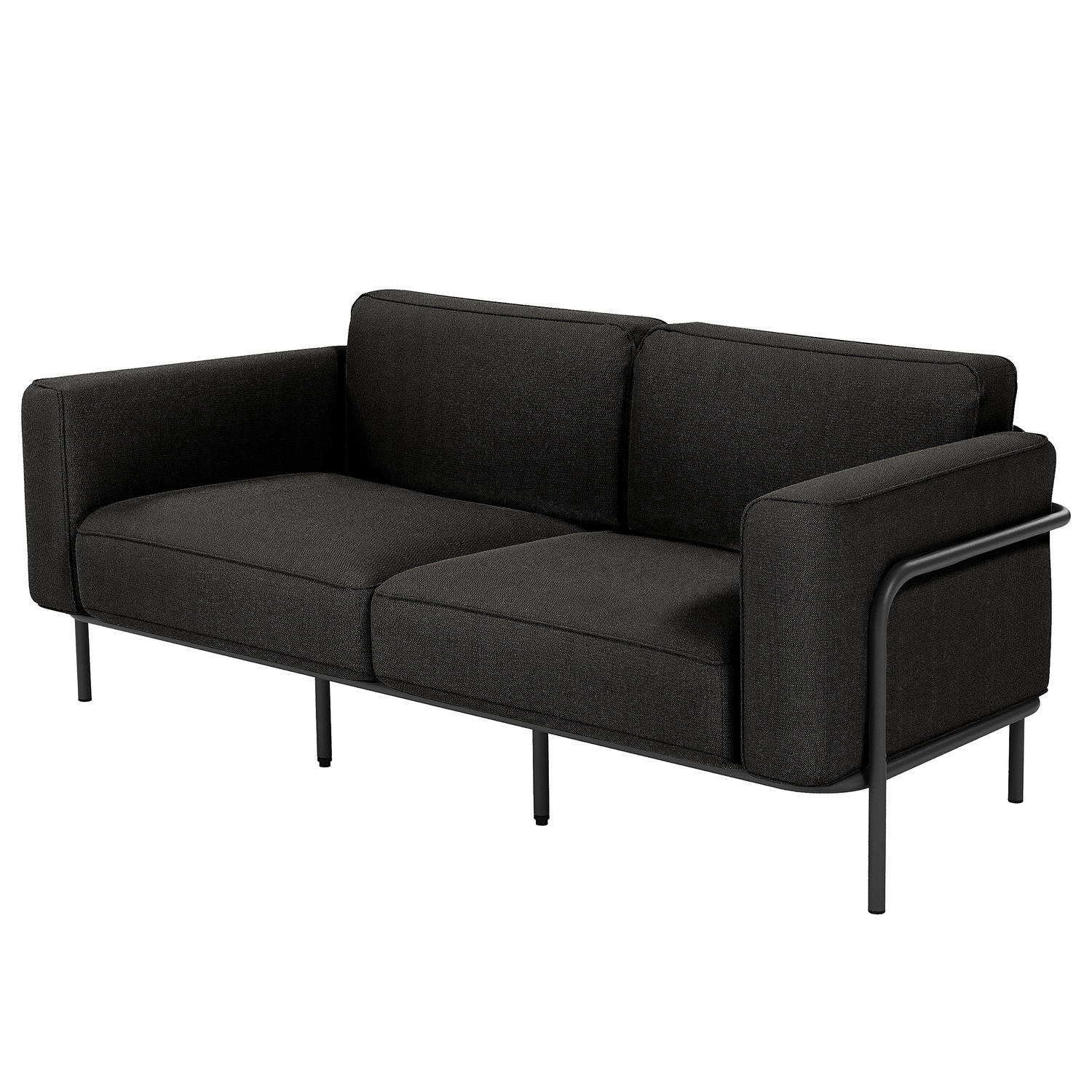 2-SITZER OUTDOOR-SOFA - Schwarz, Textil/Metall (182/76/88cm) - home24