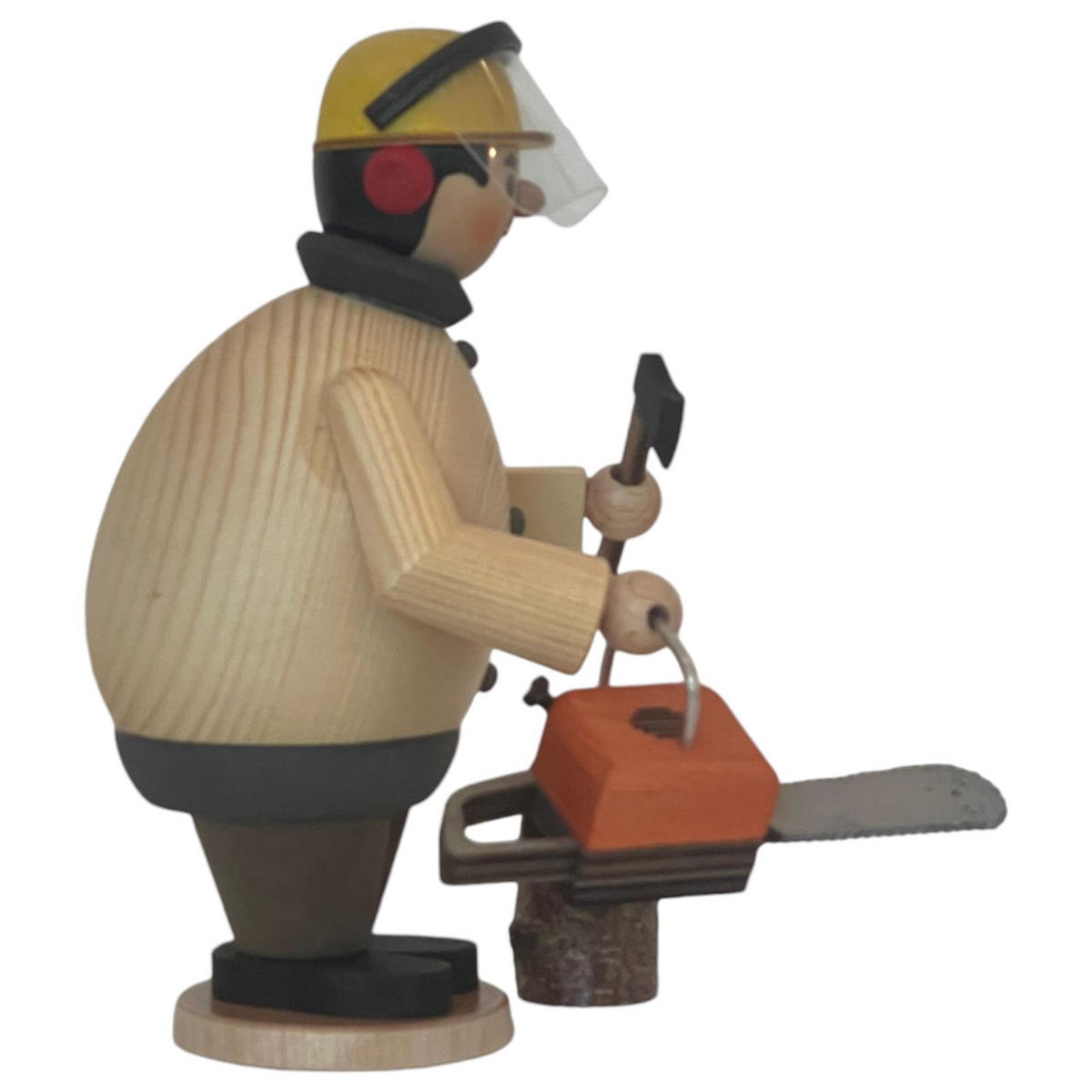 RÄUCHERFIGUR Rauchmann Max mit Kettensäge 16 cm - Multicolor, Holz (10/16/10cm)