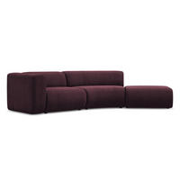 4-SITZER-SOFA Chenille Stoff Rot - Rot/Weinrot, Kunststoff/Textil (335/70/166cm) - Makamii